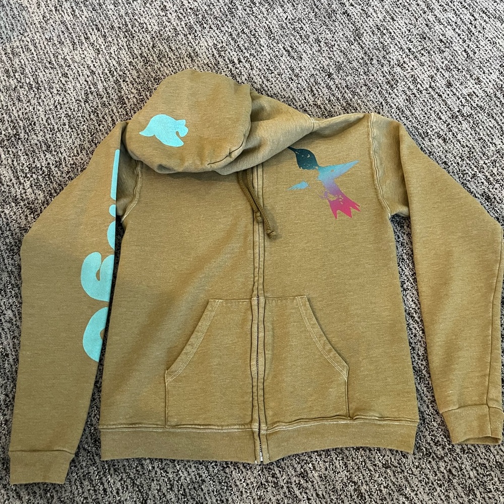 Free City Green Zip Up hoodie XS 1